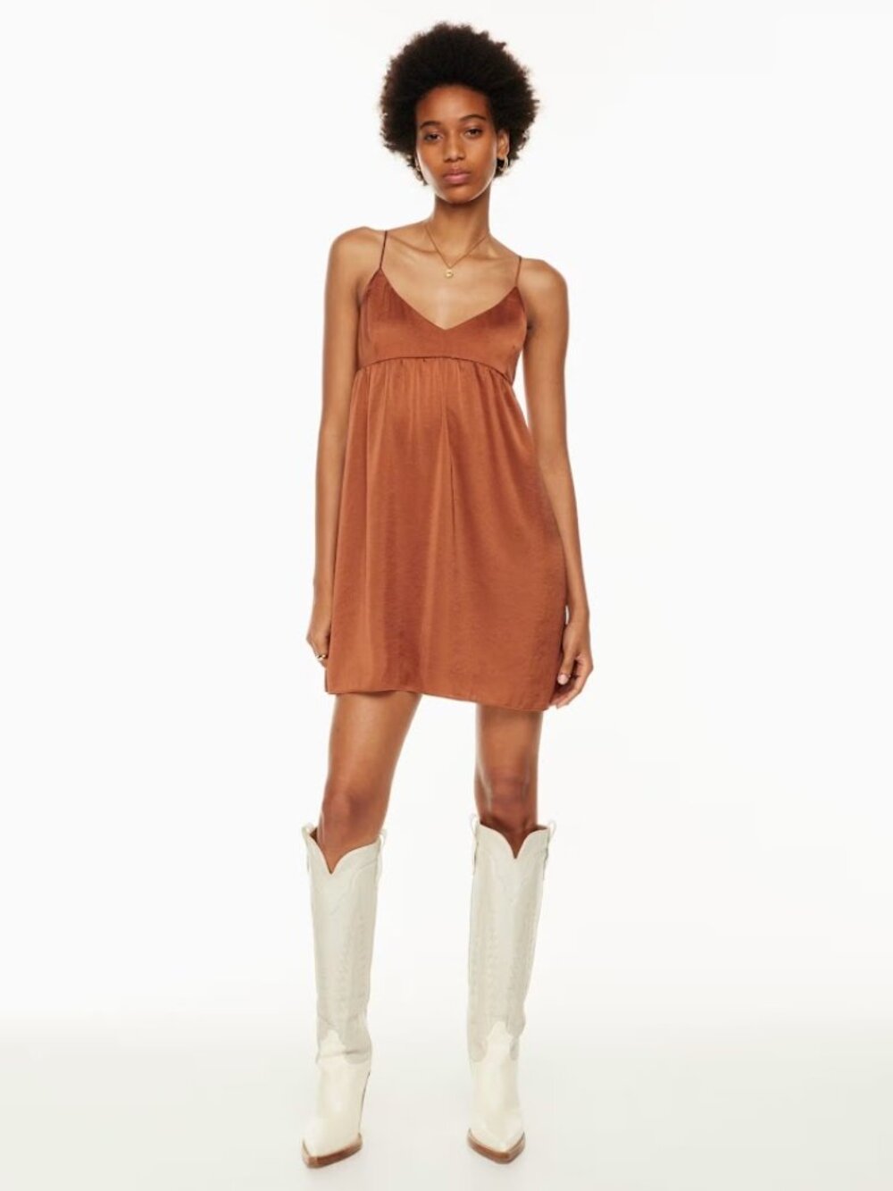 Wilfred Aritiza Lover Satin Babydoll Mini Dress